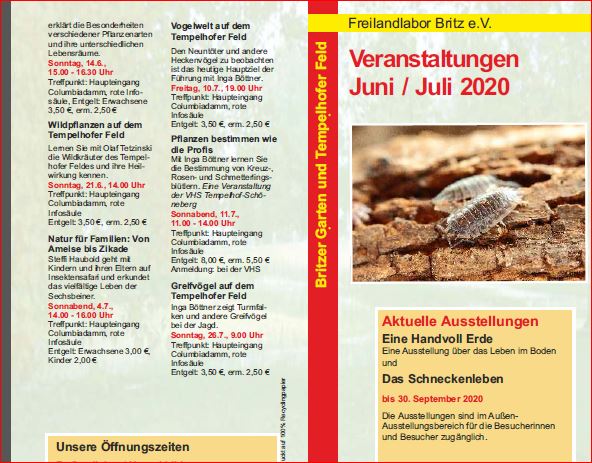 programm des freilandlabors juni-juli 2020